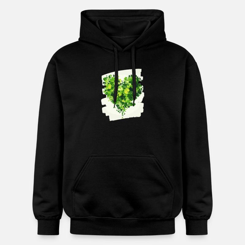 Saint-Patrick Shamrock Heart - Sweat à capuche Softstyle® Gildan Unisexe - noir