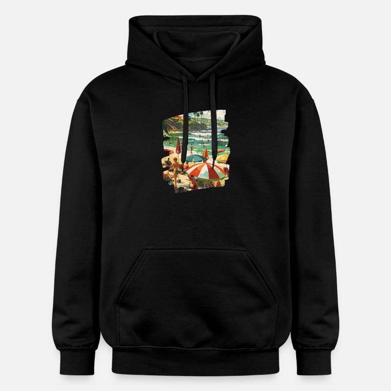 surfeur - Sweat à capuche Softstyle® Gildan Unisexe - noir