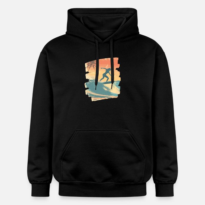 Surfeur - Sweat à capuche Softstyle® Gildan Unisexe - noir