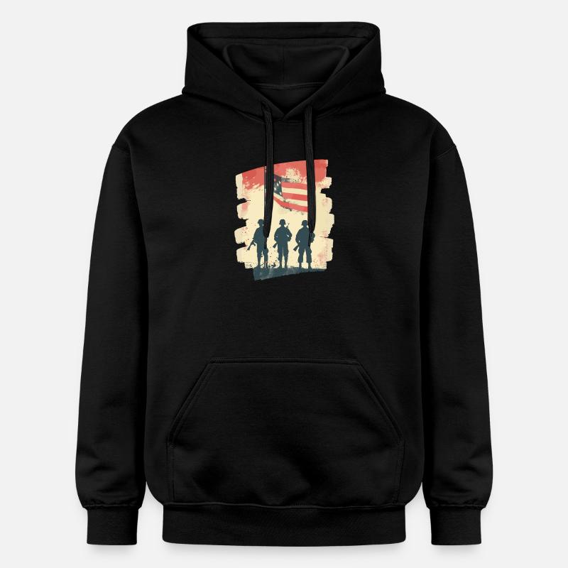 États-Unis 4 - Sweat à capuche Softstyle® Gildan Unisexe - noir