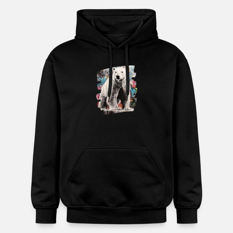Pulvérisateur Polar Bear Graffiti - Sweat à capuche Softstyle® Gildan Unisexe - noir