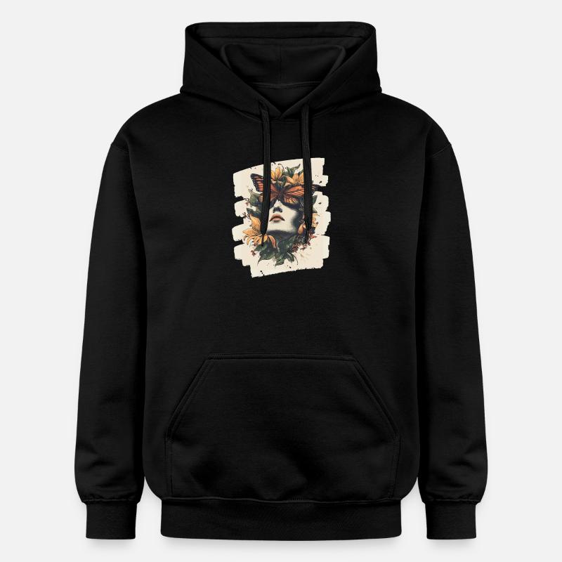 Printemps Printemps Début Fleurs - Sweat à capuche Softstyle® Gildan Unisexe - noir