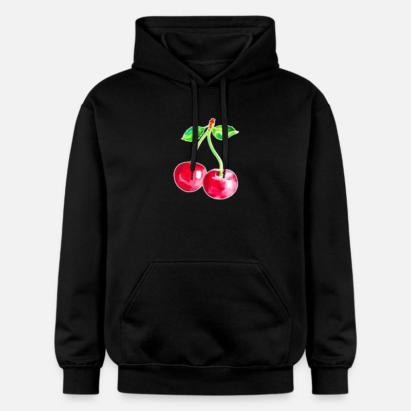 Cerise, Cerisier rouge - Sweat à capuche Softstyle® Gildan Unisexe - noir