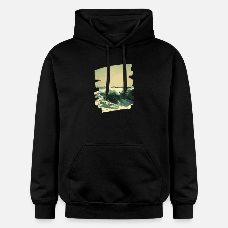Les vagues et la mer - Sweat à capuche Softstyle® Gildan Unisexe - noir