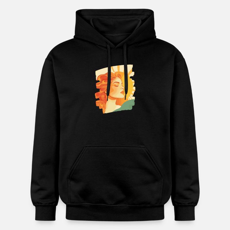 Soleil d’été Rétro - Sweat à capuche Softstyle® Gildan Unisexe - noir