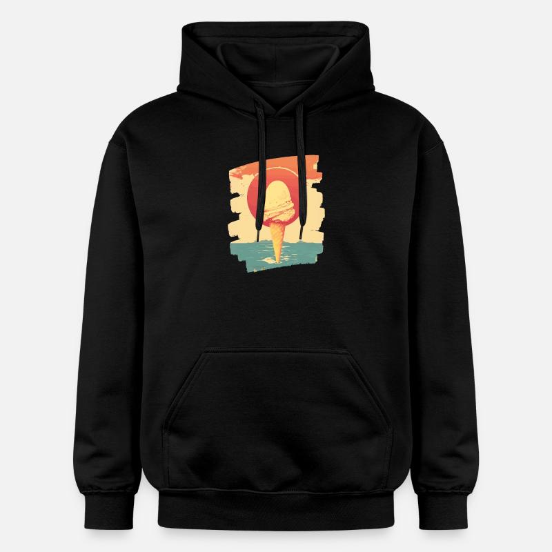Eis und Eiscreme Kugel - Gildan Unisex Softstyle® Midweight Hoodie - Schwarz