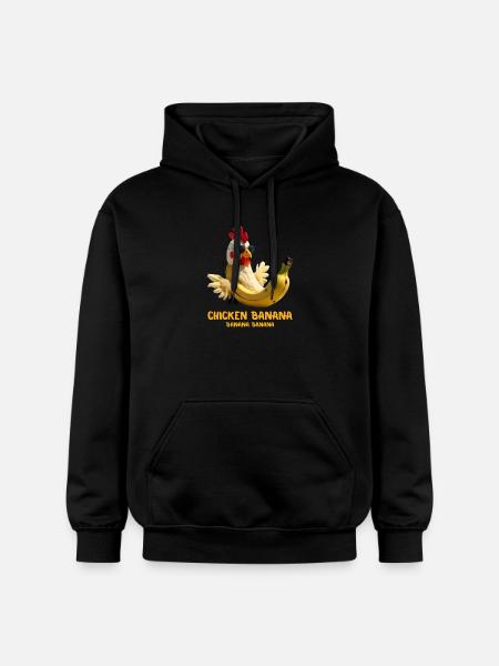 Sjov kyllingebanangave til Brainrot Meme-elskere - Gildan Softstyle® Midweight unisex-hoodie - sort
