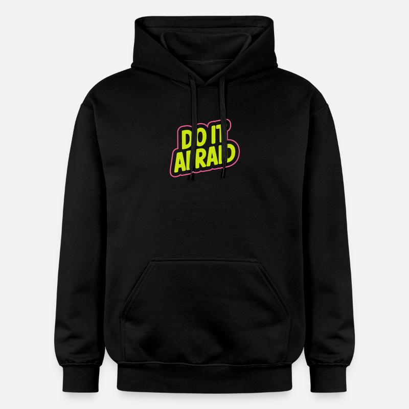 Do It Afraid Mut Weiterentwicklung Motivation - Gildan Unisex Softstyle® Midweight Hoodie - Schwarz