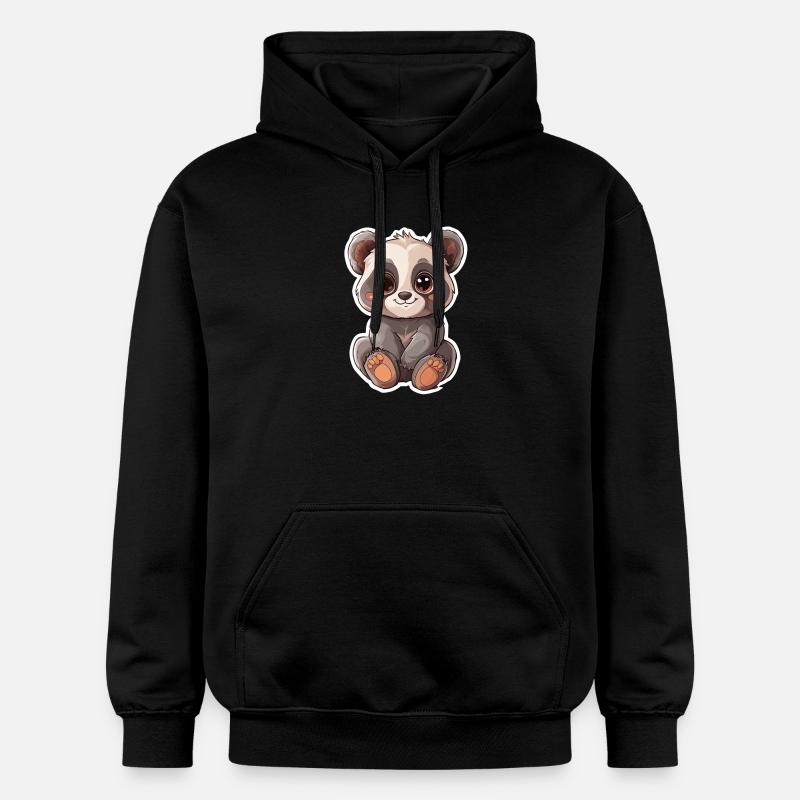 Ours panda mignon - Sweat à capuche Softstyle® Gildan Unisexe - noir