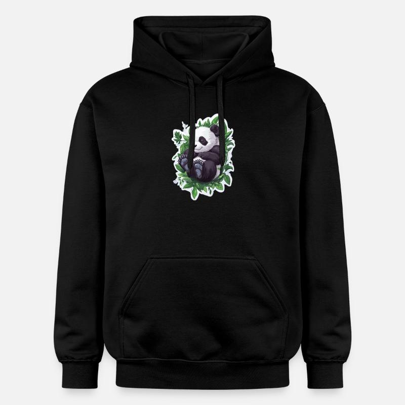 Ours panda mignon - Sweat à capuche Softstyle® Gildan Unisexe - noir