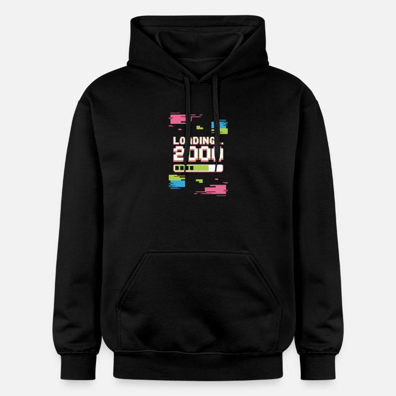 Retro Loading 2000 Pixel - Gildan Unisex Softstyle® Midweight Hoodie - Schwarz