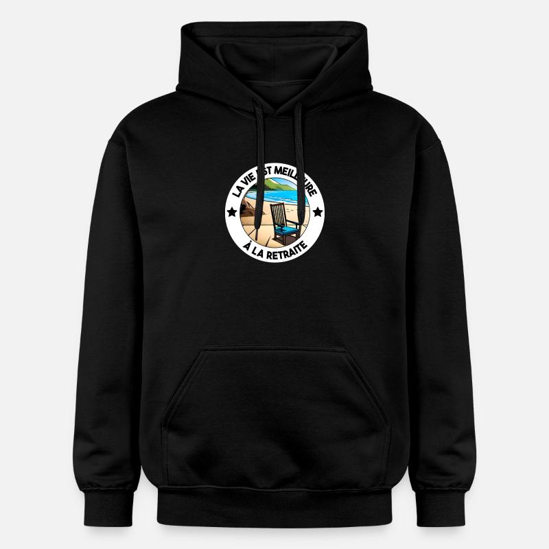 Cadeau Retraité Pot de Départ - Sweat à capuche Softstyle® Gildan Unisexe - noir