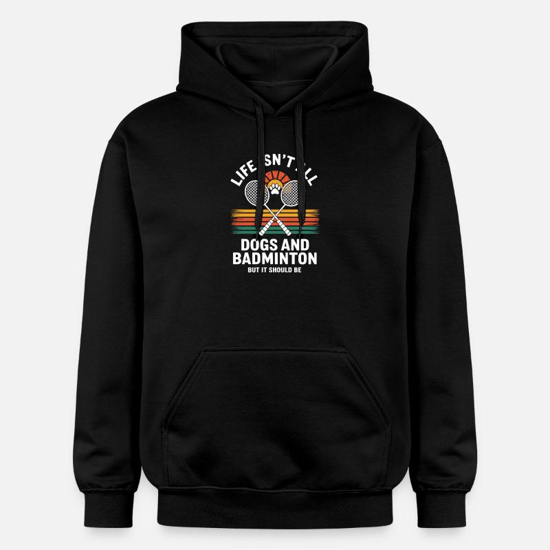 Chiens et badminton - Sweat à capuche Softstyle® Gildan Unisexe - noir
