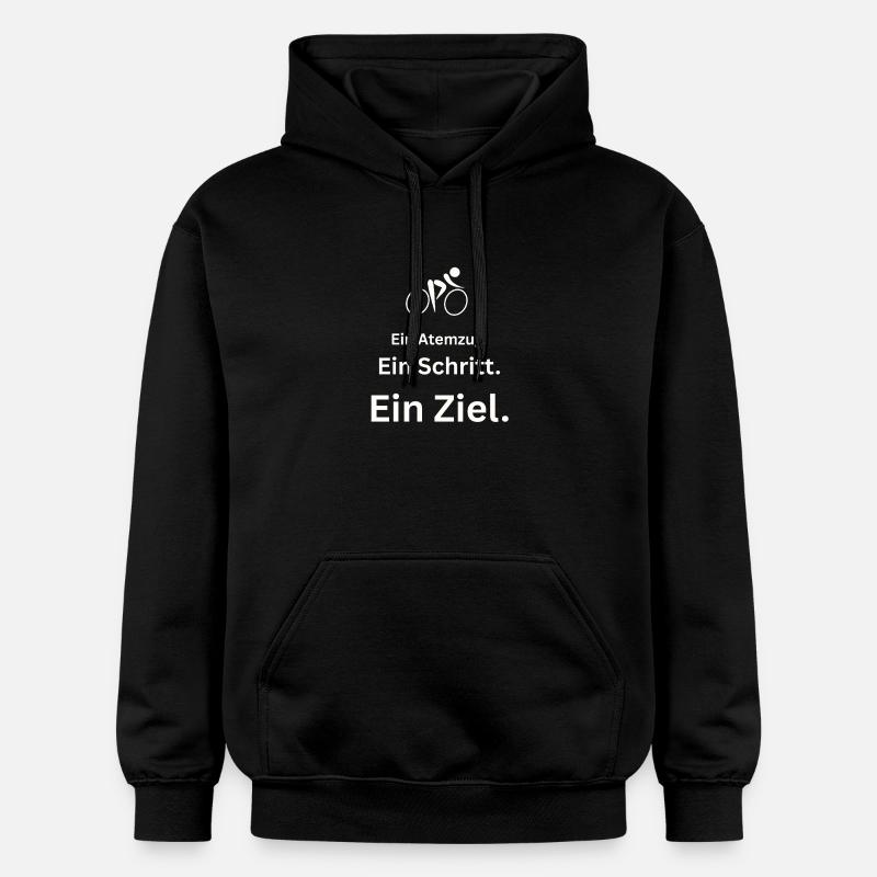 Slogan de motivation vélo vie quotidienne - Sweat à capuche Softstyle® Gildan Unisexe - noir