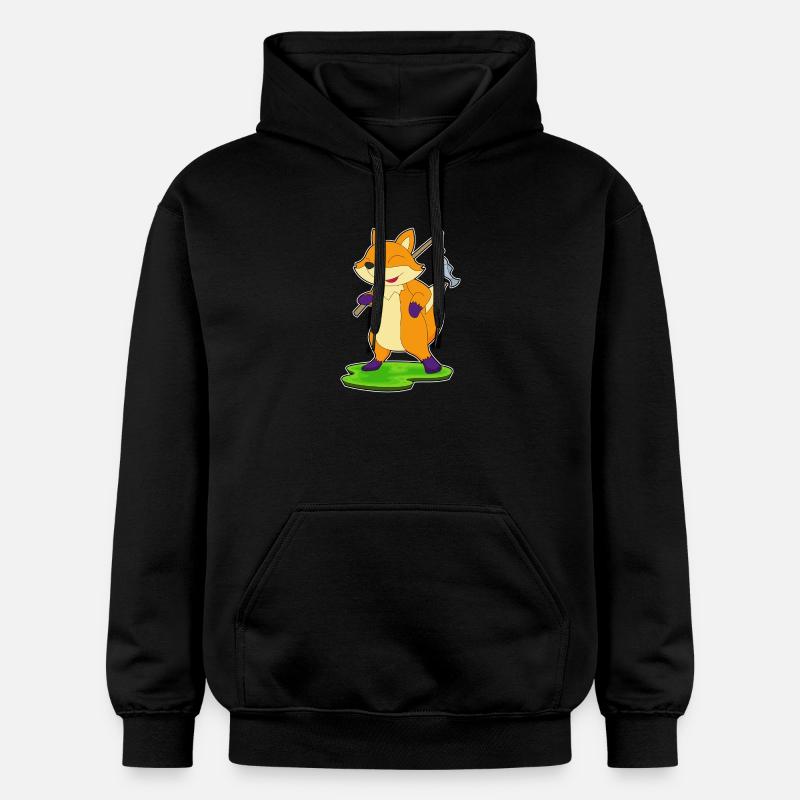 Renard pêcheur Pêche - Sweat à capuche Softstyle® Gildan Unisexe - noir