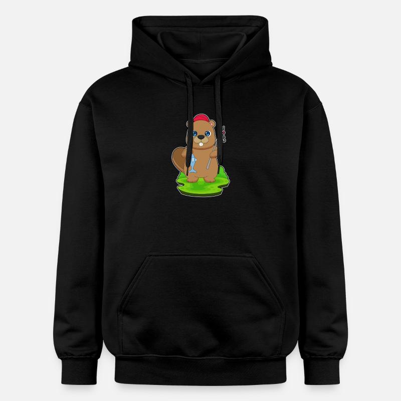 Pêche au castor - Sweat à capuche Softstyle® Gildan Unisexe - noir