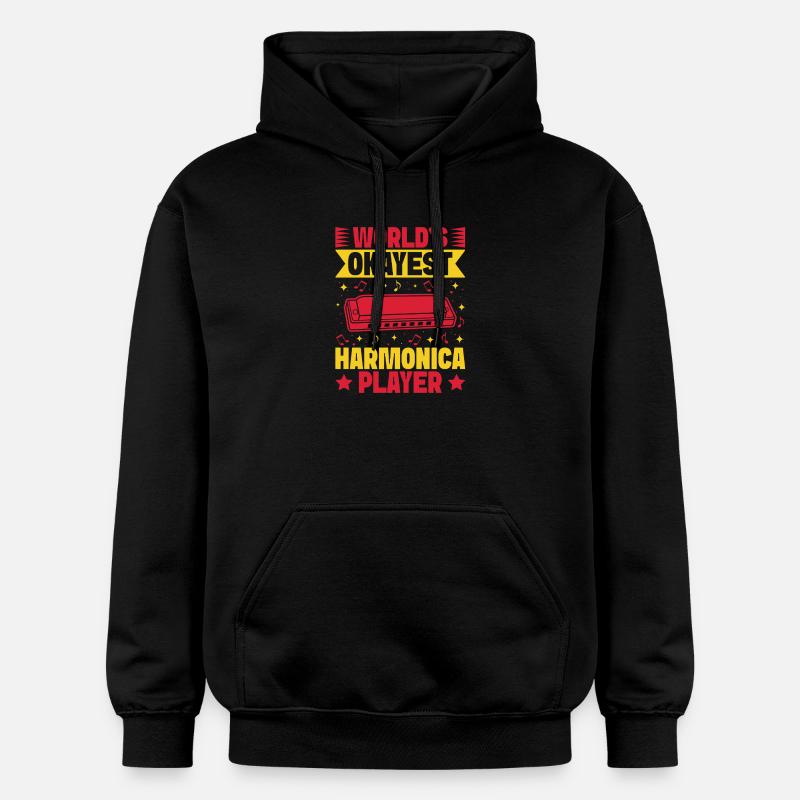 drôle d’harmoniciste Okayest Harmonica - Sweat à capuche Softstyle® Gildan Unisexe - noir