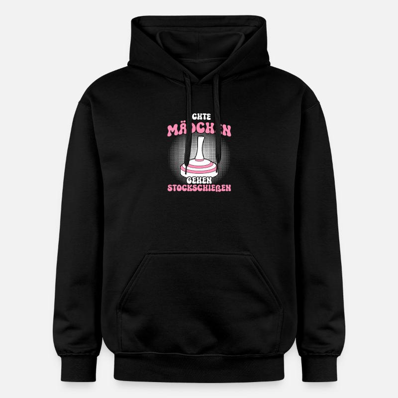 Les vraies filles font du curling - Sweat à capuche Softstyle® Gildan Unisexe - noir