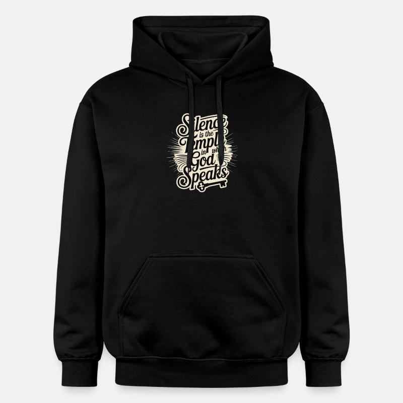 Silence – Dieu parle Design - Sweat à capuche Softstyle® Gildan Unisexe - noir