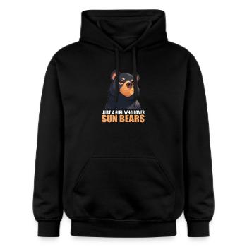 Sun Bear Malaienbär - Gildan Unisex Softstyle® Midweight Hoodie - Schwarz - Vorne - Marisol (170cm) & Nik (191cm)