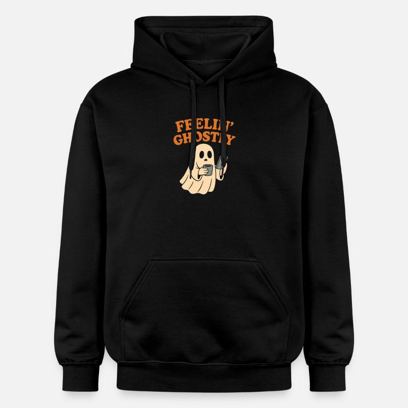 Felling Ghostly Design with Smartphone - Gildan Unisex Softstyle® Midweight Hoodie - black