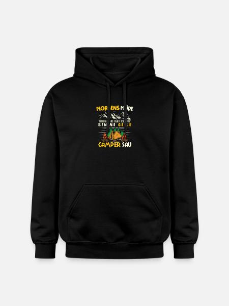 Camper Camping Caravan Saying - Gildan Unisex Softstyle® Midweight Hoodie - black
