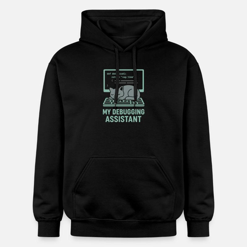 Mein Debugging Assistent Katze - Gildan Unisex Softstyle® Midweight Hoodie - Schwarz