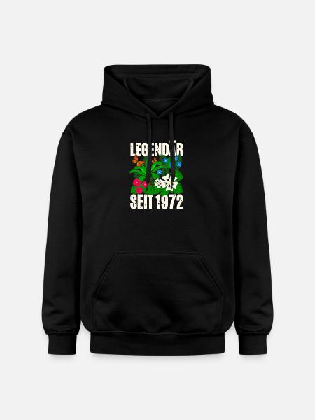 Legendary since 1972 Flowers - Gildan Unisex Softstyle® Midweight Hoodie - black