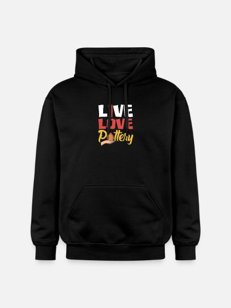 Live Love Pottery Art - Gildan Unisex Softstyle® Midweight Hoodie - black