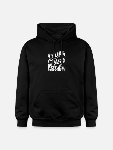 I Turn Coffee Into Pottery Magic - Gildan Unisex Softstyle® Midweight Hoodie - black