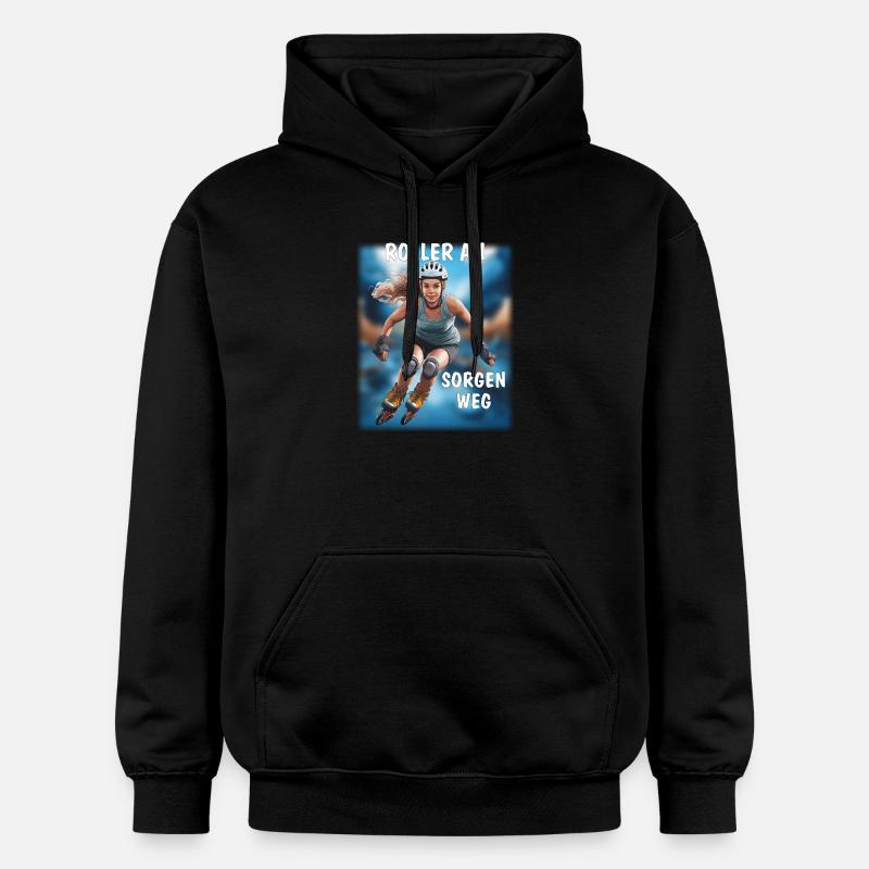 MME ROLLER LOIN DES SOUCIS - Sweat à capuche Softstyle® Gildan Unisexe - noir
