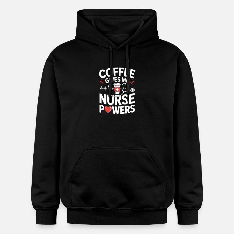 Infirmière Café Humour Caféine - Sweat à capuche Softstyle® Gildan Unisexe - noir