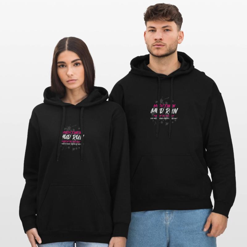 Faire une course dans la boue, une course dans la boue, une course dans la boue, une course dans la boue Sweat à capuche Softstyle® Gildan Unisexe