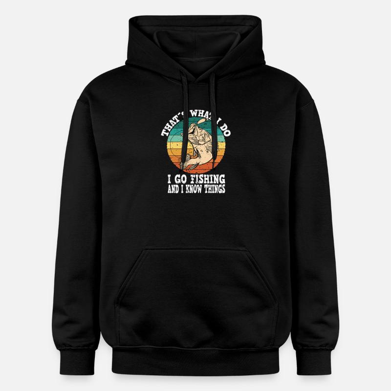 Motif mème de poisson rétro - Sweat à capuche Softstyle® Gildan Unisexe - noir
