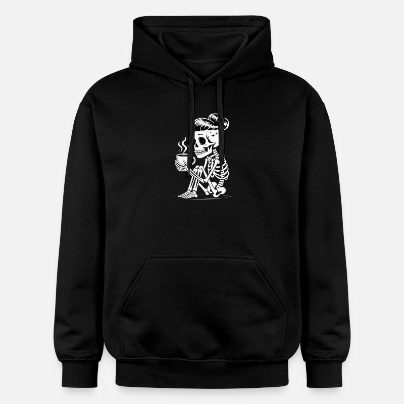 Café Sipper Squelette - Sweat à capuche Softstyle® Gildan Unisexe - noir
