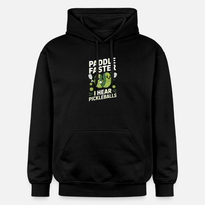 Pickleball Gurke Essiggurke Geschenk - Gildan Unisex Softstyle® Midweight Hoodie - Schwarz