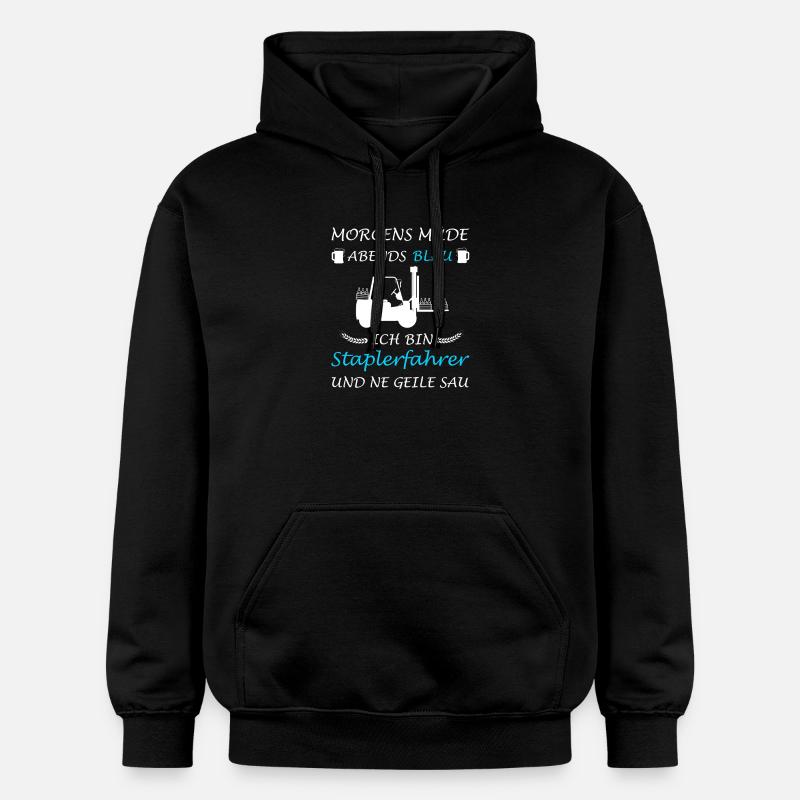 Staplerfahrer Stapler Lager Sprüche Logistik - Gildan Unisex Softstyle® Midweight Hoodie - Schwarz