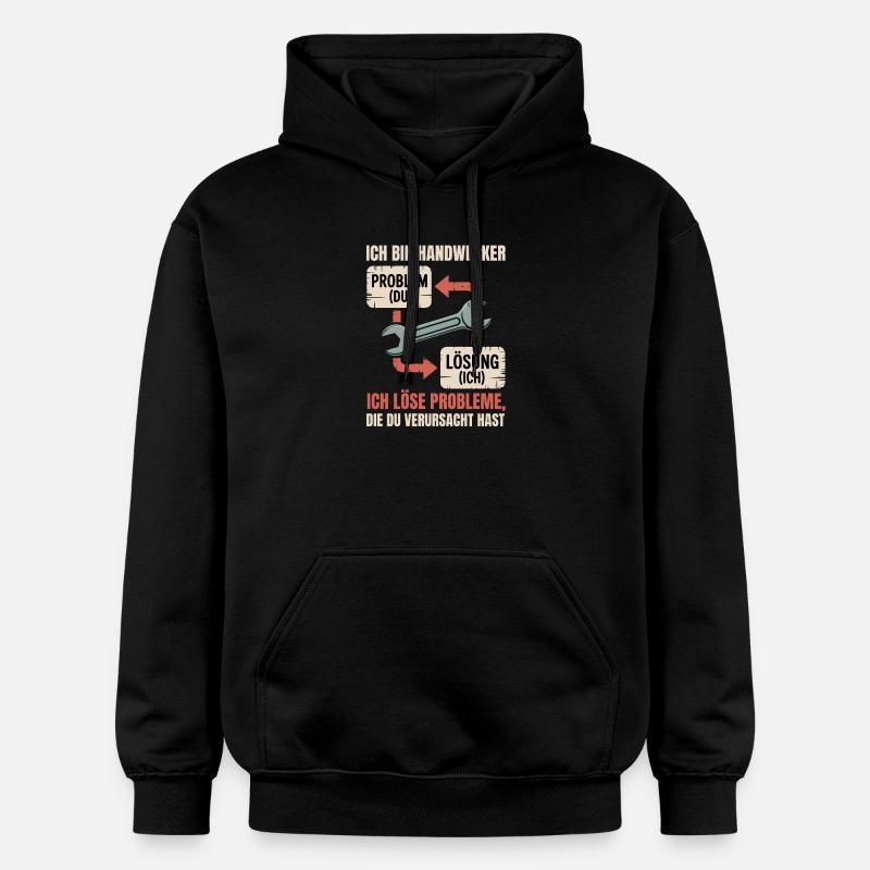 Handwerker Problemlöser Spruch - Gildan Unisex Softstyle® Midweight Hoodie - Schwarz