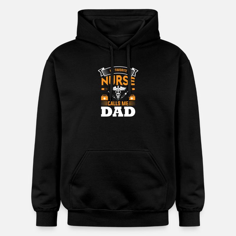 Mon infirmière préférée m’appelle papa - Sweat à capuche Softstyle® Gildan Unisexe - noir