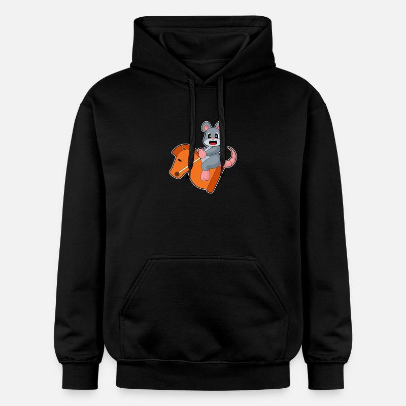 Maus Schachfigur Springer Schach - Gildan Unisex Softstyle® Midweight Hoodie - Schwarz