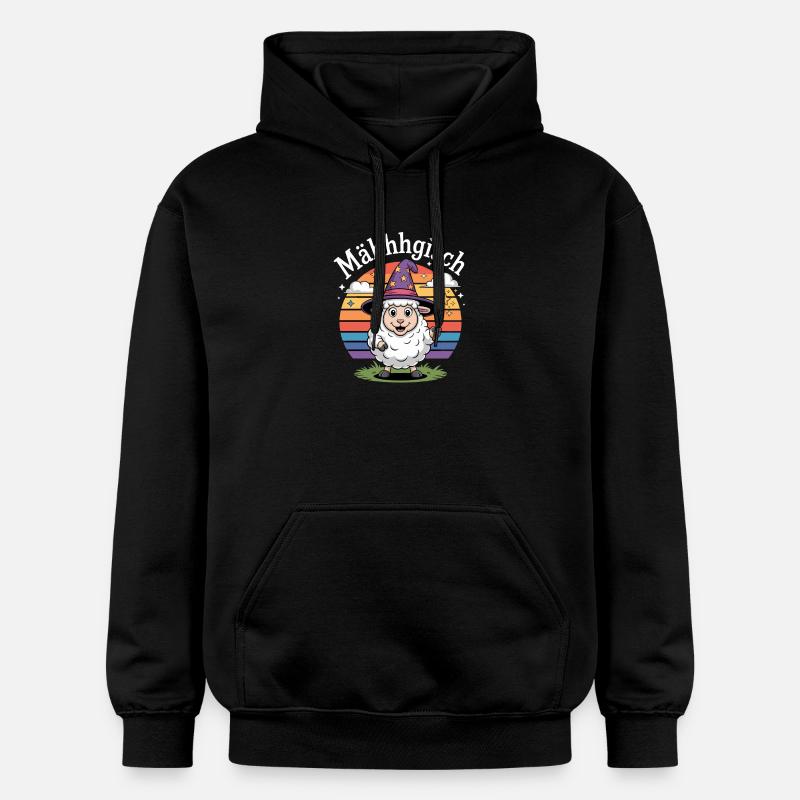 Mouton Mowgish Magicien Arc-en-ciel - Sweat à capuche Softstyle® Gildan Unisexe - noir