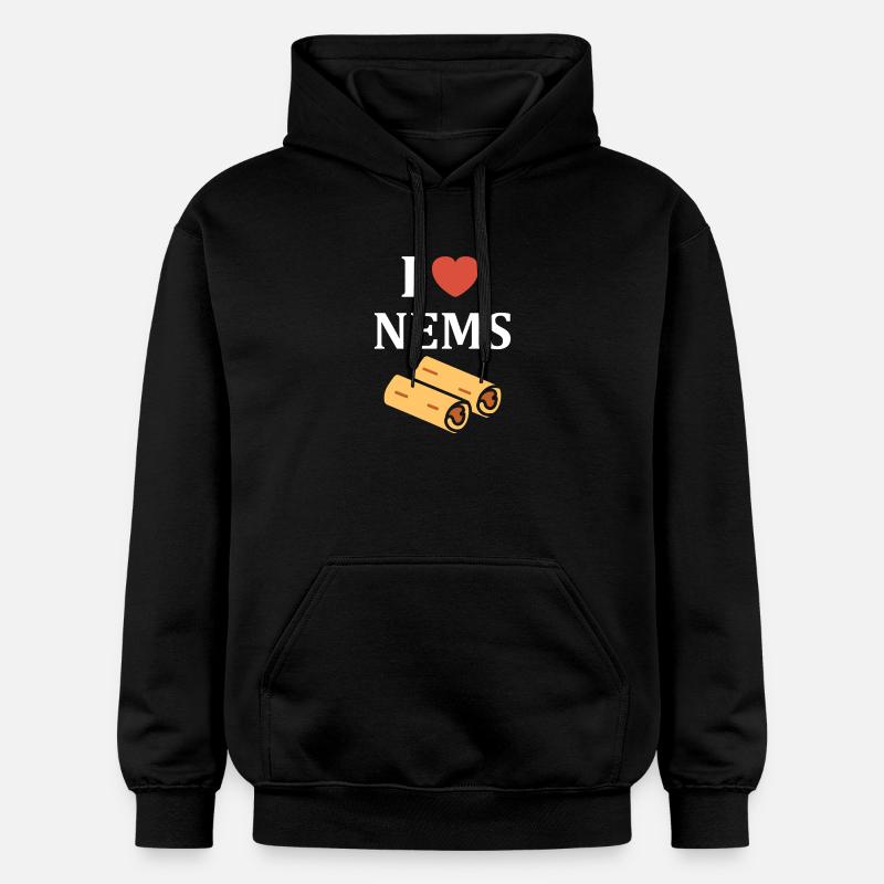 J aime Nems design gourmand - Sweat à capuche Softstyle® Gildan Unisexe - noir