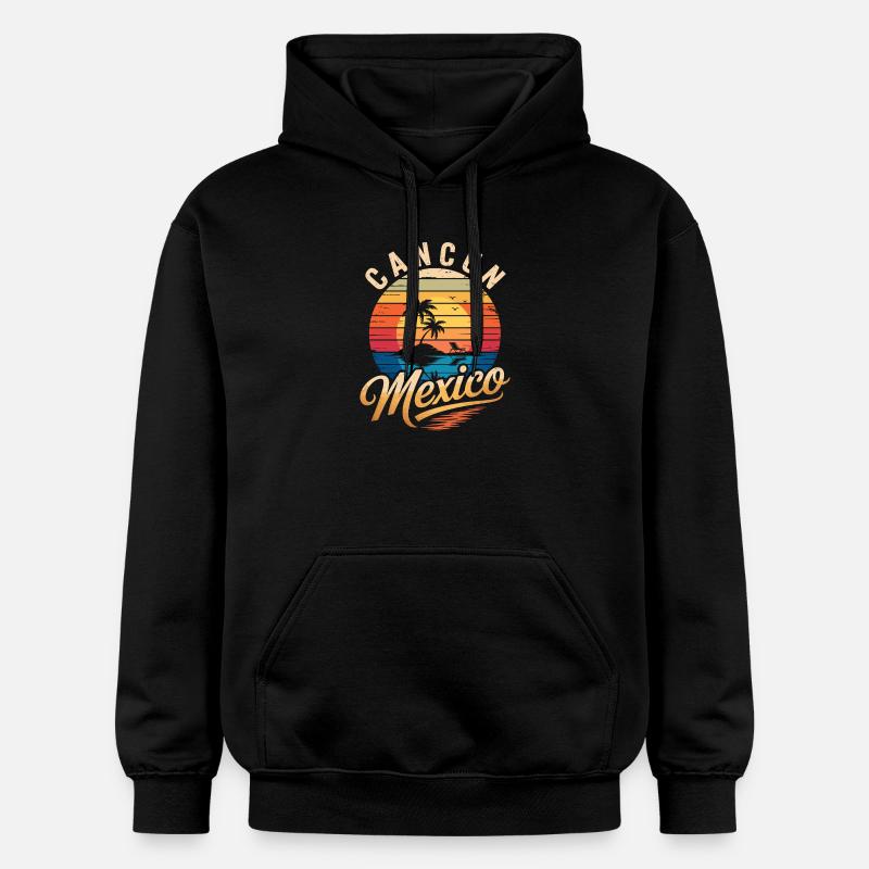 Cancun Rétro Plage Soleil - Sweat à capuche Softstyle® Gildan Unisexe - noir