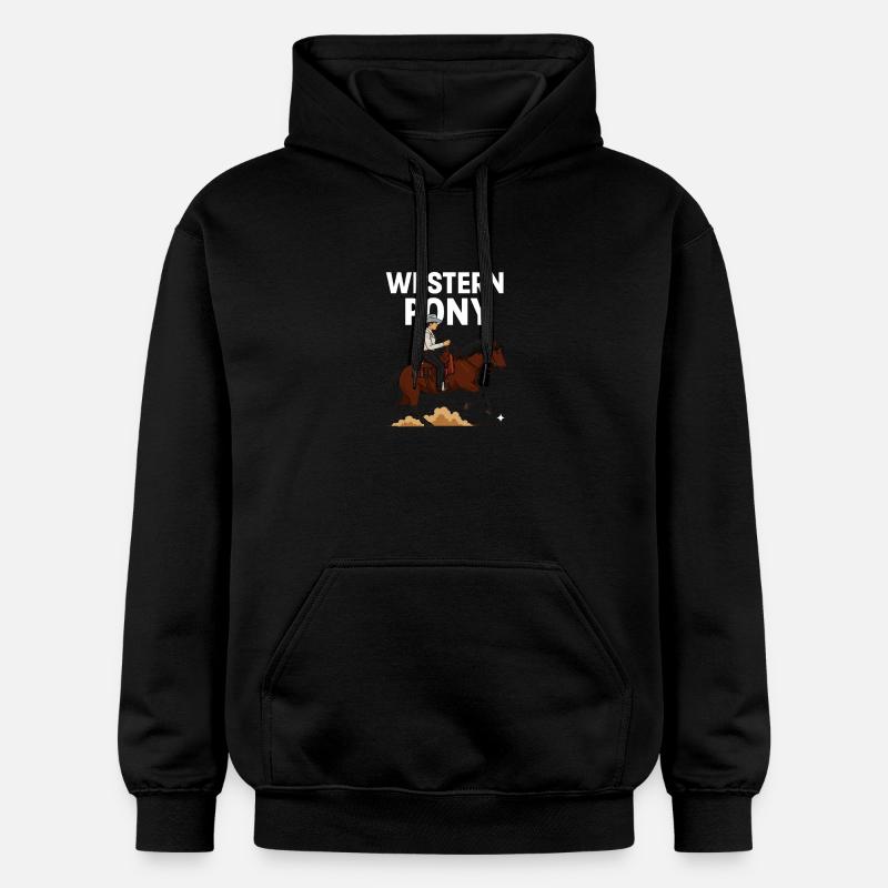 Cavalier de poney western - Sweat à capuche Softstyle® Gildan Unisexe - noir
