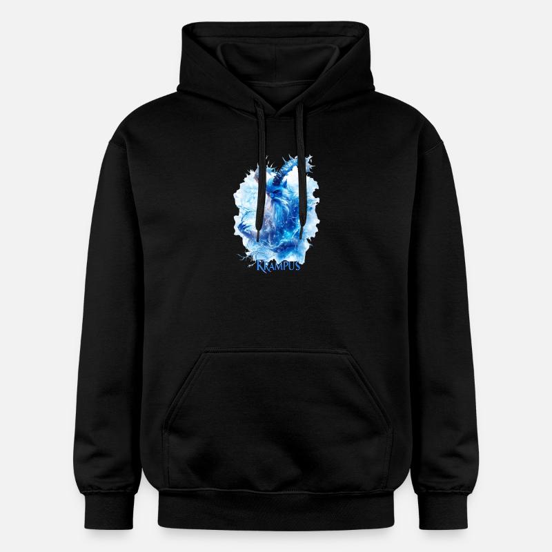Krampus Eisblau – Mystisches Wintermotiv Folklore - Sweat à capuche Softstyle® Gildan Unisexe - noir