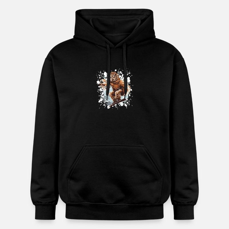 Hibou Snowboard - Sweat à capuche Softstyle® Gildan Unisexe - noir