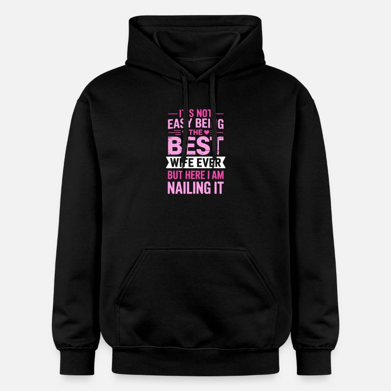Ehefrau Spruch Ehefrauen Lustiges Ehefrau Geschenk - Gildan Unisex Softstyle® Midweight Hoodie - Schwarz