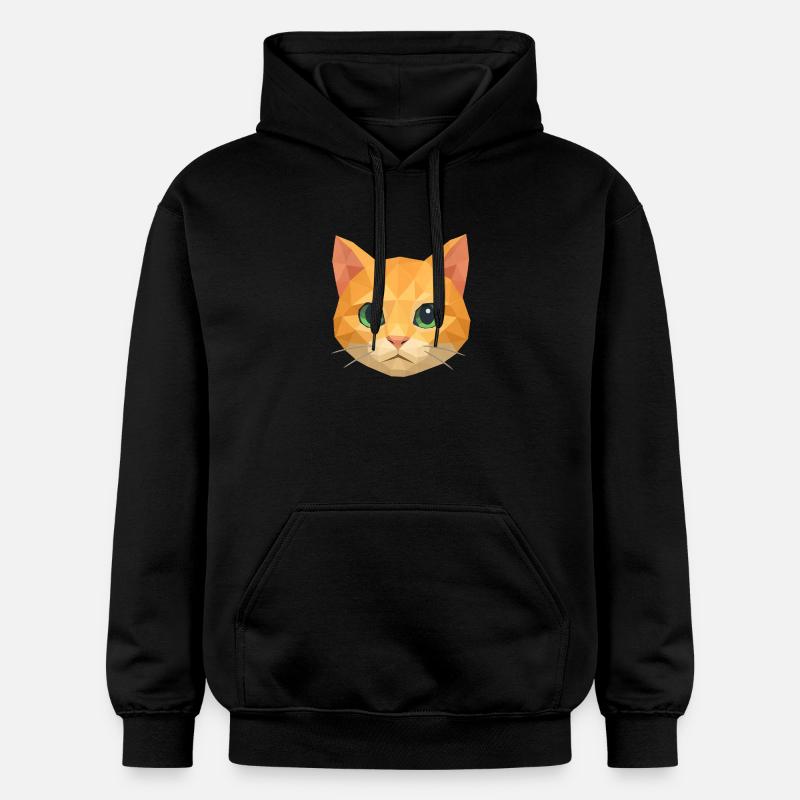 Polygon Cat – Conception géométrique de chat - Sweat à capuche Softstyle® Gildan Unisexe - noir