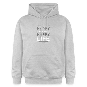 Glücklicher Chihuahua Lebensstil - Gildan Unisex Softstyle® Midweight Hoodie - Hellgrau meliert - Vorne - Liana (172cm) & Jaron (178cm)