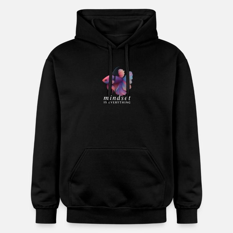Mindset Fighting Fish Helmet, Motivational Saying - Sweat à capuche Softstyle® Gildan Unisexe - noir
